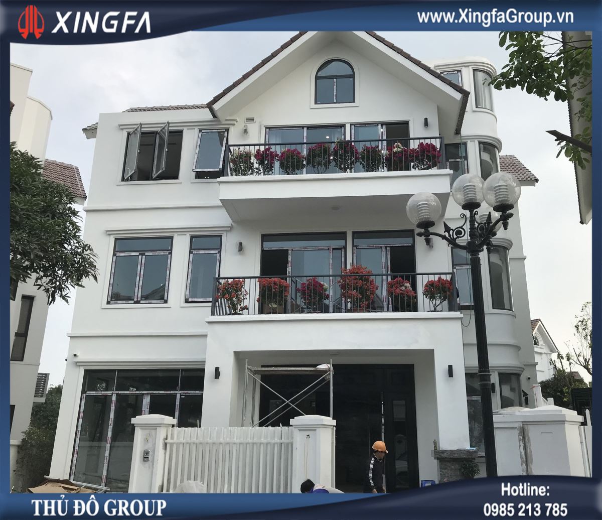 Công trình thi công lắp đặt cửa nhôm Xingfa tại nhà anh Hưng ở căn Hoa Lan 4.1*KĐT Vinhomes Reverside, Sài Đồng, Long Biên, Hà Nội
